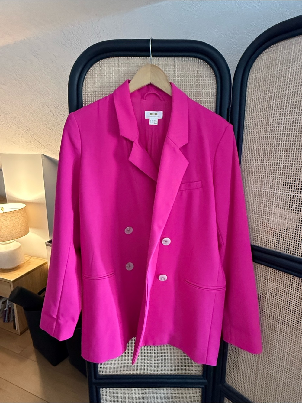 Maeve by Anthropologie Hot Pink Double-Breasted Blazer Size 4